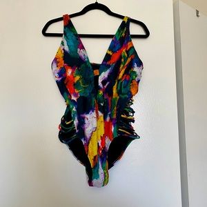 Fashion to figure-0 Bright multi color one piece
